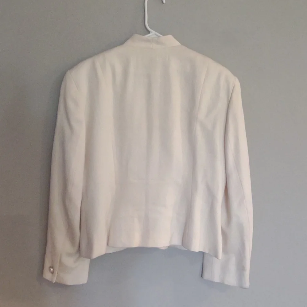 Christian Dior Womens 12 Cream Blazer with‎ Mandarin Neckline